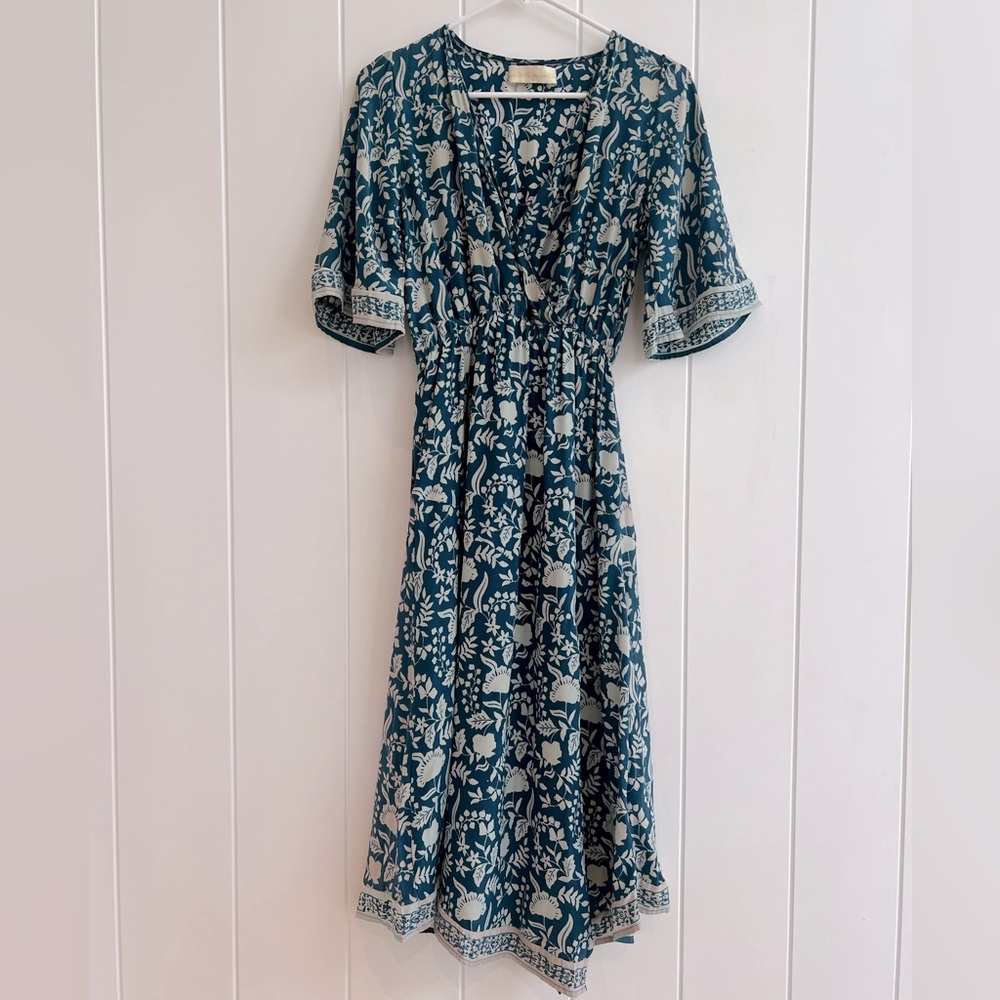 Natalie Martin Silk Coco Dress - Blue Floral